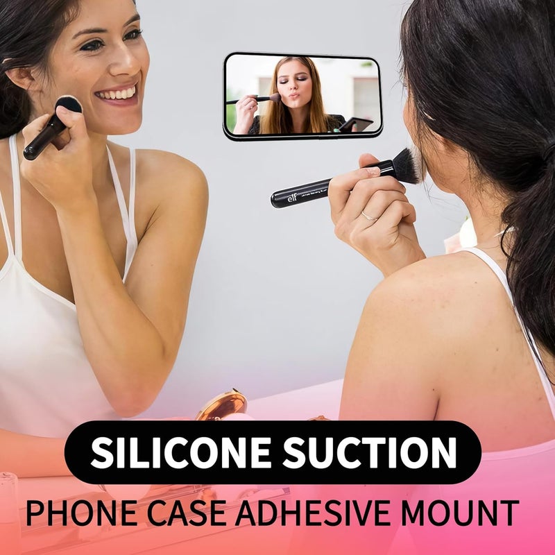 ZYCCER Double Sided Silicone Suction Phone Holder Mount,Compatible with iPhone and Android Cases Hands-Free Mirror Shower Phone Mount Strong Grip Holder (White, Single Sided 1PCS) - Image 2